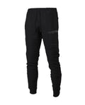 Mens fitness leisure cotton running feet sweat pants With Cell phone pocket - black