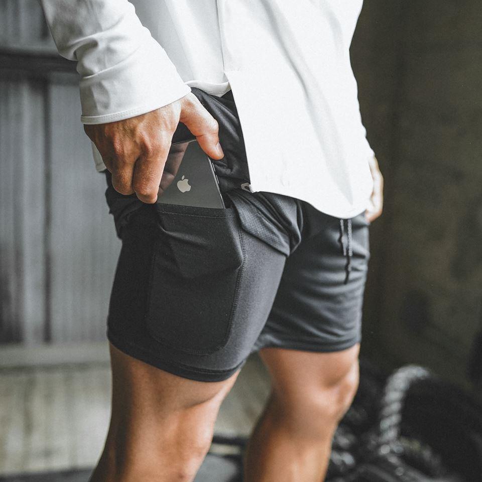 Compression shorts with cell sale phone pocket