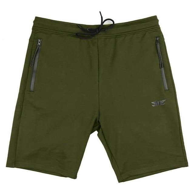 Men fitness Shorts Summer with Pocket Zipper - Green 